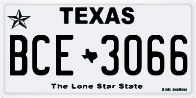 TX license plate BCE3066
