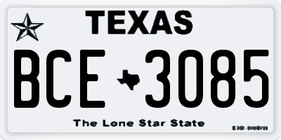 TX license plate BCE3085
