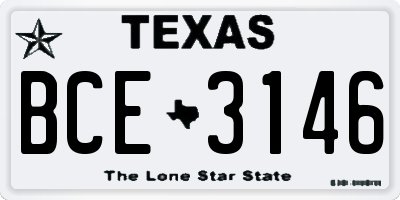 TX license plate BCE3146