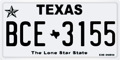 TX license plate BCE3155