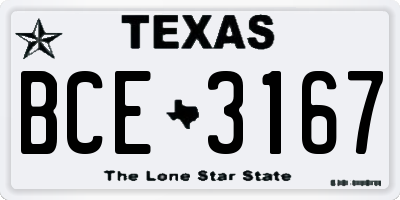 TX license plate BCE3167