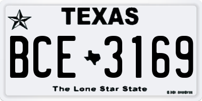 TX license plate BCE3169