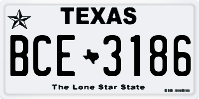 TX license plate BCE3186
