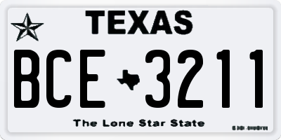 TX license plate BCE3211
