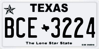 TX license plate BCE3224