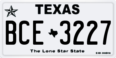 TX license plate BCE3227