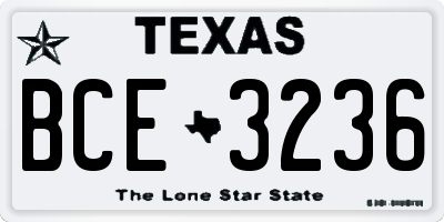 TX license plate BCE3236