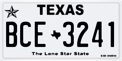 TX license plate BCE3241