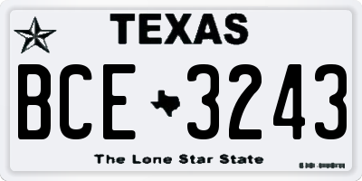 TX license plate BCE3243