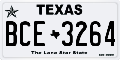 TX license plate BCE3264