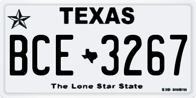 TX license plate BCE3267