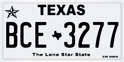 TX license plate BCE3277