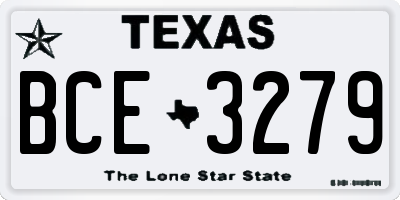 TX license plate BCE3279