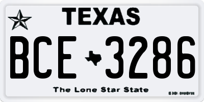 TX license plate BCE3286