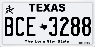 TX license plate BCE3288