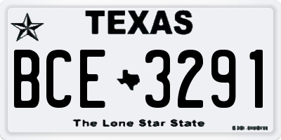 TX license plate BCE3291