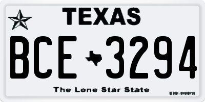 TX license plate BCE3294