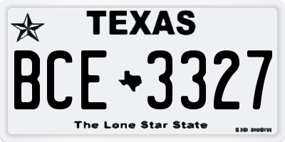 TX license plate BCE3327