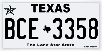 TX license plate BCE3358