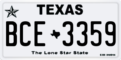 TX license plate BCE3359