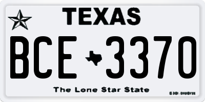 TX license plate BCE3370