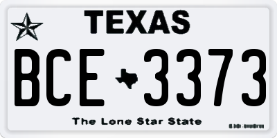 TX license plate BCE3373
