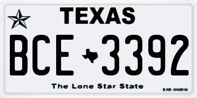 TX license plate BCE3392