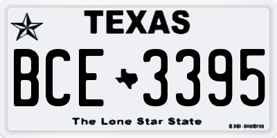 TX license plate BCE3395