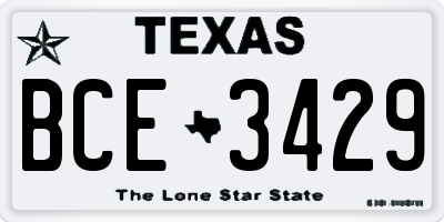 TX license plate BCE3429
