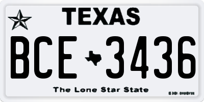TX license plate BCE3436