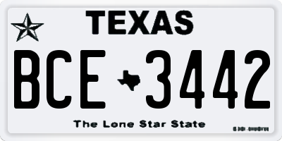 TX license plate BCE3442