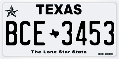 TX license plate BCE3453