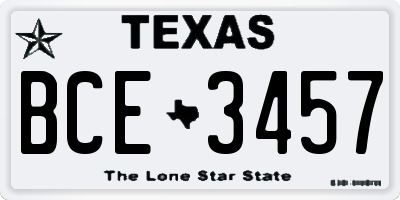 TX license plate BCE3457