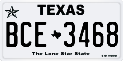 TX license plate BCE3468
