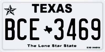 TX license plate BCE3469