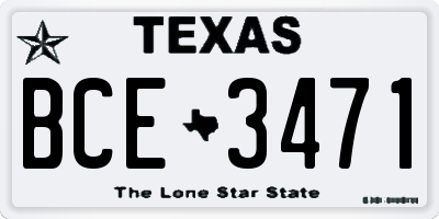 TX license plate BCE3471