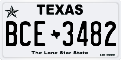 TX license plate BCE3482