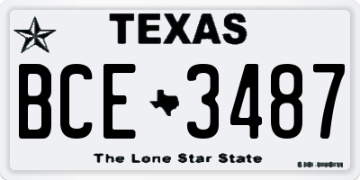 TX license plate BCE3487
