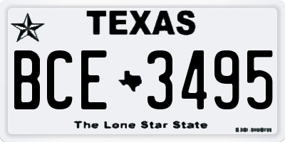 TX license plate BCE3495