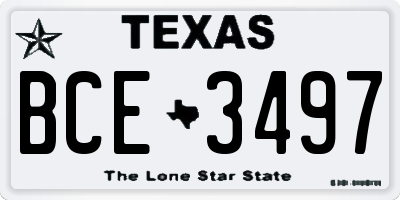 TX license plate BCE3497