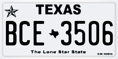 TX license plate BCE3506