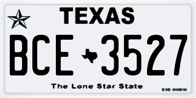 TX license plate BCE3527