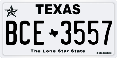 TX license plate BCE3557