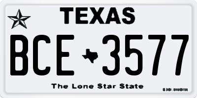 TX license plate BCE3577