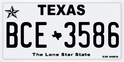 TX license plate BCE3586