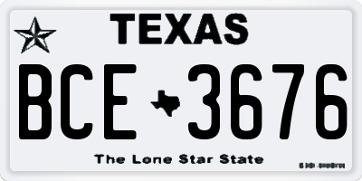 TX license plate BCE3676