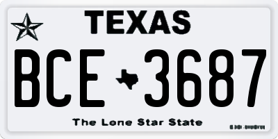 TX license plate BCE3687