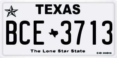 TX license plate BCE3713