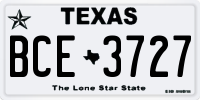 TX license plate BCE3727