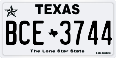 TX license plate BCE3744